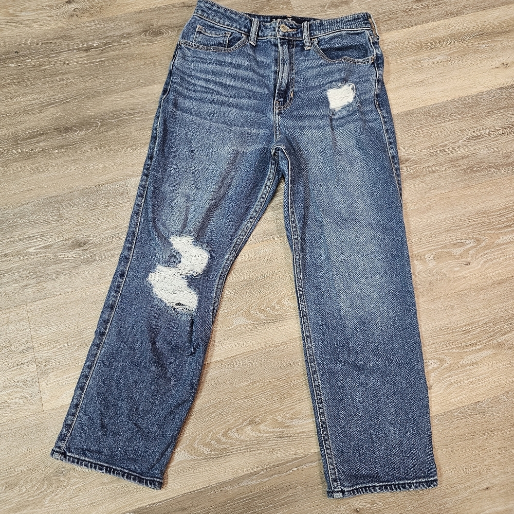 Ultra High Rise Vintage Straight Denim Light Distressing